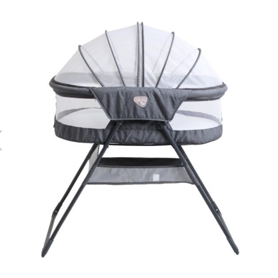 Hire bassinet from Brisbane Baby Hire, folds into a compact travel bag